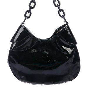 Burberry black patent hobo